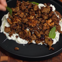 Smashed Beef Kabob With Cucumber Yogurt