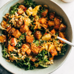 Fall Favorite Maple-mustard Tempeh Bowls