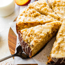 Peach Ricotta Cake With Brown Butter Streusel