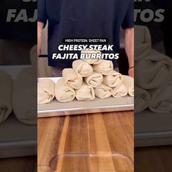 Sheet Pan Fajita Steak Burritos