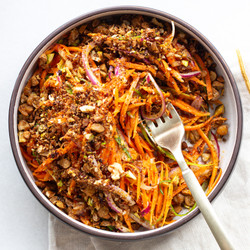 Carrot Salad With Aleppo Chickpeas &amp; Date Vinaigrette