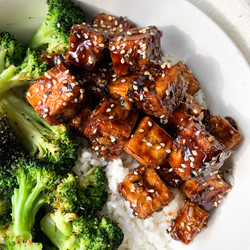 Air Fryer Tofu With Honey Garlic Sauce