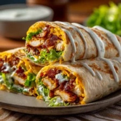 Homemade Crispy Bacon Ranch Chicken Wraps