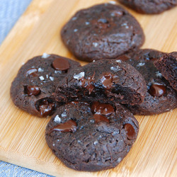 Fudgey Double Chocolate Chip Cookies