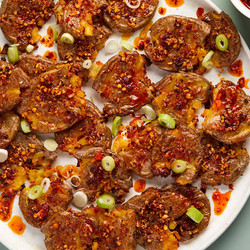 Chili Oil Smashed Potatoes