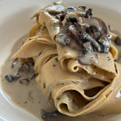 Herb Laminated Fresh Pasta With Mushroom Sauce