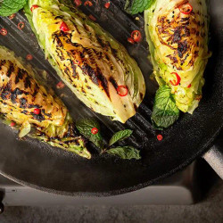 Charred Hispi Cabbage With A Garlic Tahini Drizzle