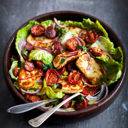 Flavour Bomb Salad (Halloumi, Chorizo, Sundried Toms, Chickpeas)