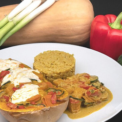 Butternut Mit Reis Und Currygemüse