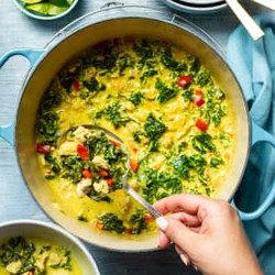 Curried Chicken Soup With Coconut And Kale