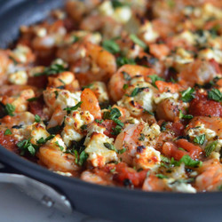 Shrimp Saganaki (greek Shrimp With Tomatoes &amp; Feta)