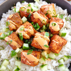 Baked Bang Bang Salmon Bites