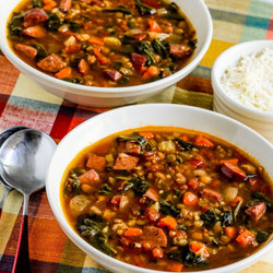 Lentil Sausage Spinach Soup