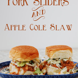 Peach Pork Bbq Sliders Topped With Apple Cole Slaw