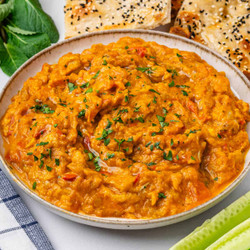 Mirza Ghasemi (persian Smoky Eggplant Tomato Dip)