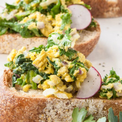 Recipe: Scrambled Eggs &amp; Mustard Greens On Toast