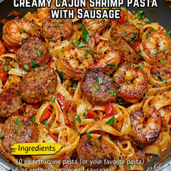 Creamy Cajun Shrimp Pasta with Sausage