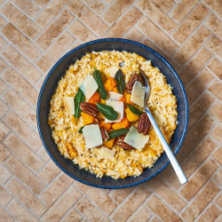 Roasted Squash &amp; Pecan Risotto With Crispy Sage