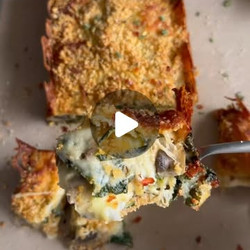Mushroom Spinach Zucchini Lasagna Loaf
