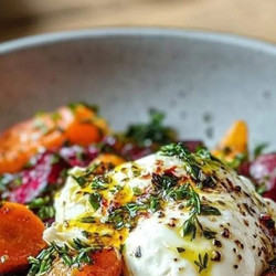 Roasted Beets And Carrots Salad With Burrata