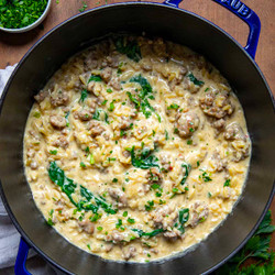 One Pot Sausage Orzo