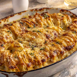 Cheesy Hasselback Potato Gratin