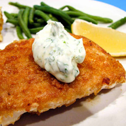 Cornflake Crusted Halibut With Chile Cilantro Aioli