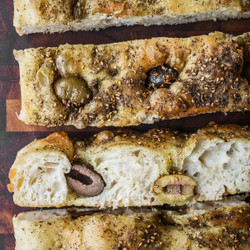 No-knead Olive Za'atar Focaccia Bread