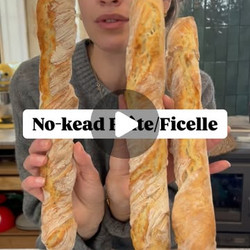 2h No-knead Flûtes