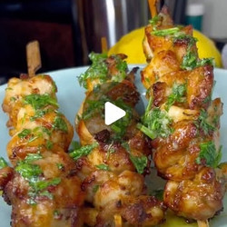 Garlic Honey Chicken Skewers air fryer