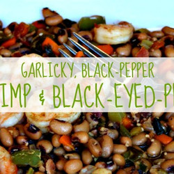 Garlicky, Black-pepper Shrimp And Black-eyed-peas
