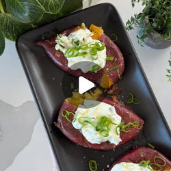 Japanese Sweet Potatoes With Crispy Edges &amp; Scallion Yogurt