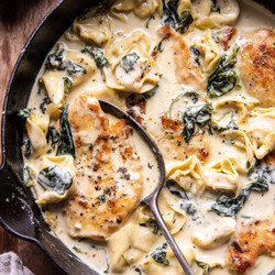 Creamy Parmesan Chicken And Spinach Tortellini