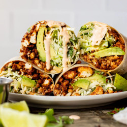 Sheet Pan Tofu Burritos