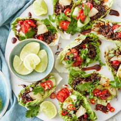 Quick Thai Beef Salad Cups apps snacks