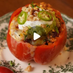 Mexican Stuffed Paneer Walnut Bell Peppers