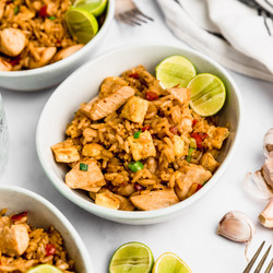 Peruvian Fried Rice (arroz Chaufa) With Chicken