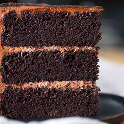 Devil's Food Cake with Chocolate Swiss Buttercream Frosting