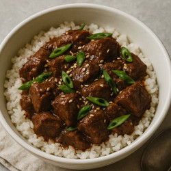 Pressure Cooker Braised Chuck over Rice