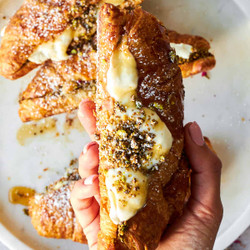 Chocolate Pistachio Croissants With Ricotta