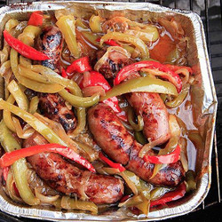 Grilled Italian Sausage With Sweet-and-sour Peppers And Onions Recipe