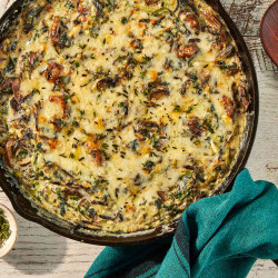 Skillet Spinach, Mushroom &amp; Wild Rice Casserole
