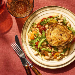 Crispy Chicken Thighs With Lemony White Beans