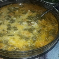 Спаначена Супа Със Застройка И Ориз