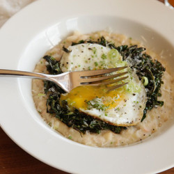 Cheesy Mashed White Beans With Spinach, Parmesan, And A Fried Egg Recipe