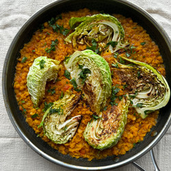 Braised Cabbage With Red Lentil Dal