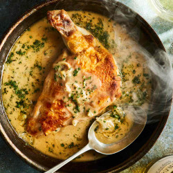 Chicken Breasts With White Wine Pan Sauce With Crème Fraîche And Spring Herbs