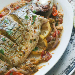 Whole Baked Sea Bass