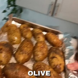 Baked Potatoes With Olive Oil, Salt, And Pepper