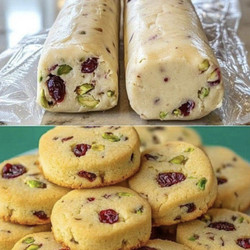 Cranberry Pistachio Slice-and-Bake Cookies